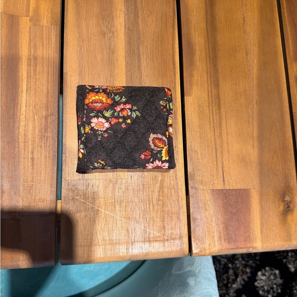 Vera Bradley Retired Vintage Chocolate Flowers Wallet - Picture 4 of 5